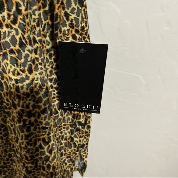 Eloquii Leopard Wild Child Drop Shoulder Blouse, New with Tags - Picture 7 of 7